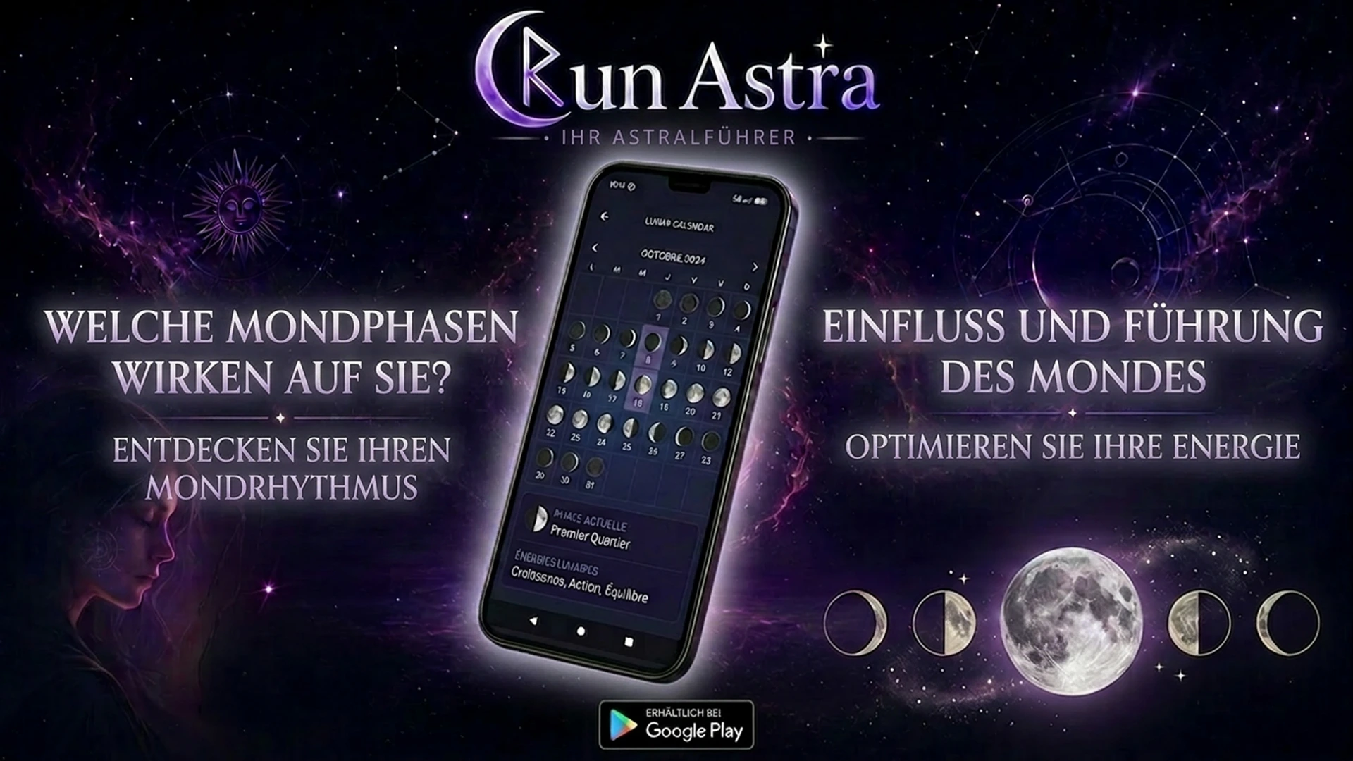 Mondphasen und Mondführung